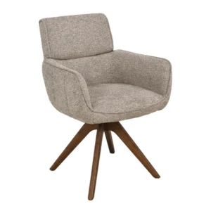 180° besisukanti vokiška valgomojo kėdė unique – taupe spalvos boucle audinys