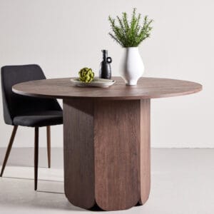 apvalus valgomojo stalas tekla brown 120xh73 cm