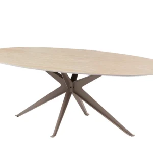 apvalus valgomojo stalas tobal travertine 220x110xh75 cm