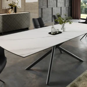 baltas virtuvės valgomojo stalas mikado 180 (230)x90xh77 cm