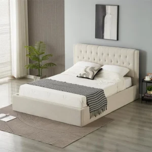 dvigulė miegamojo lova imperatorius 160x200 cm grey boucle