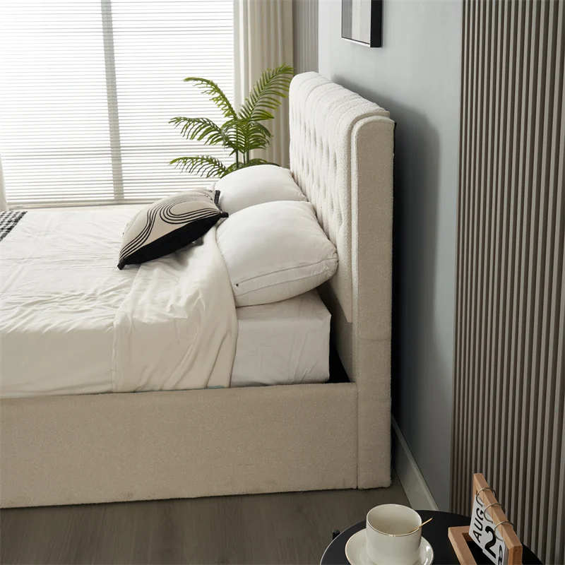 dvigulė miegamojo lova imperatorius 160x200 cm grey boucle