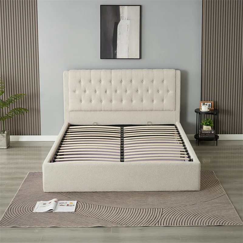 dvigulė miegamojo lova imperatorius 160x200 cm grey boucle