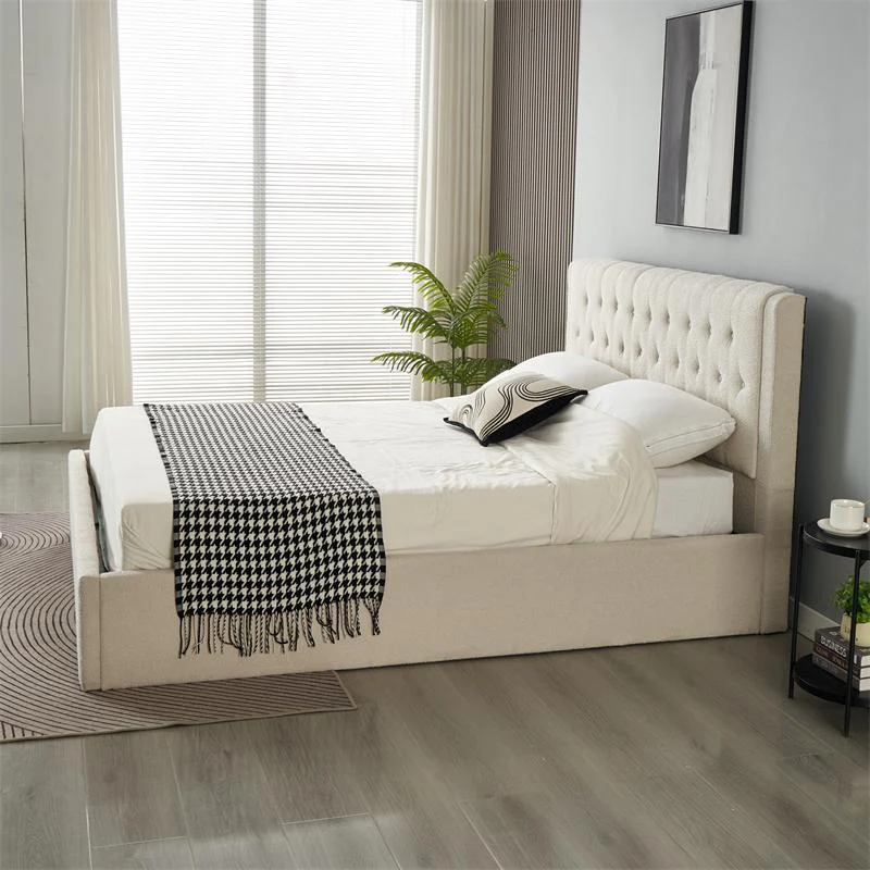 dvigulė miegamojo lova imperatorius 160x200 cm grey boucle