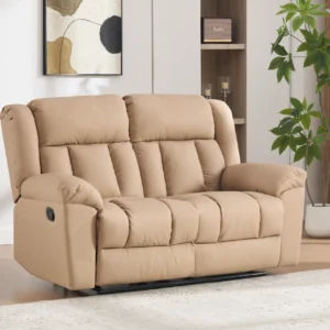 dvivietė odinė sofa su reglaineriais boss beige – 158x96xh107 cm