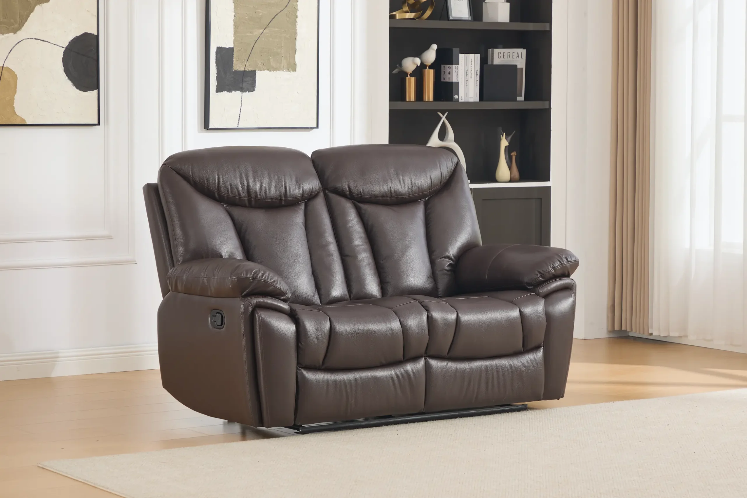 dvivietė odinė sofa su reglaineriais verona brown – 162x96xh107 cm