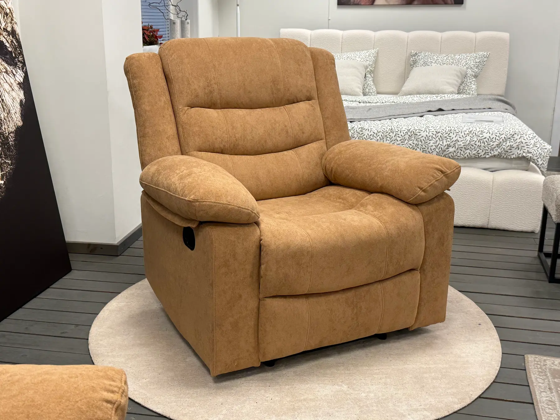 fotelis reglaineris ramzi su relakso funkcija – light brown – 91x97xh102 cm