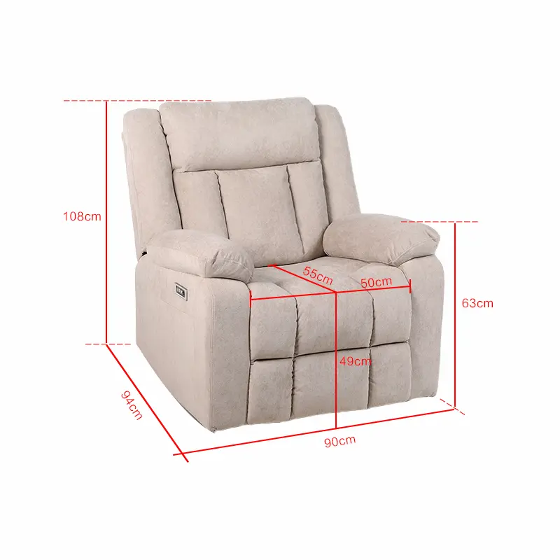 fotelis reglaineris smart su elektrine relakso funkcija – beige spalva – 88x94xh101 cm