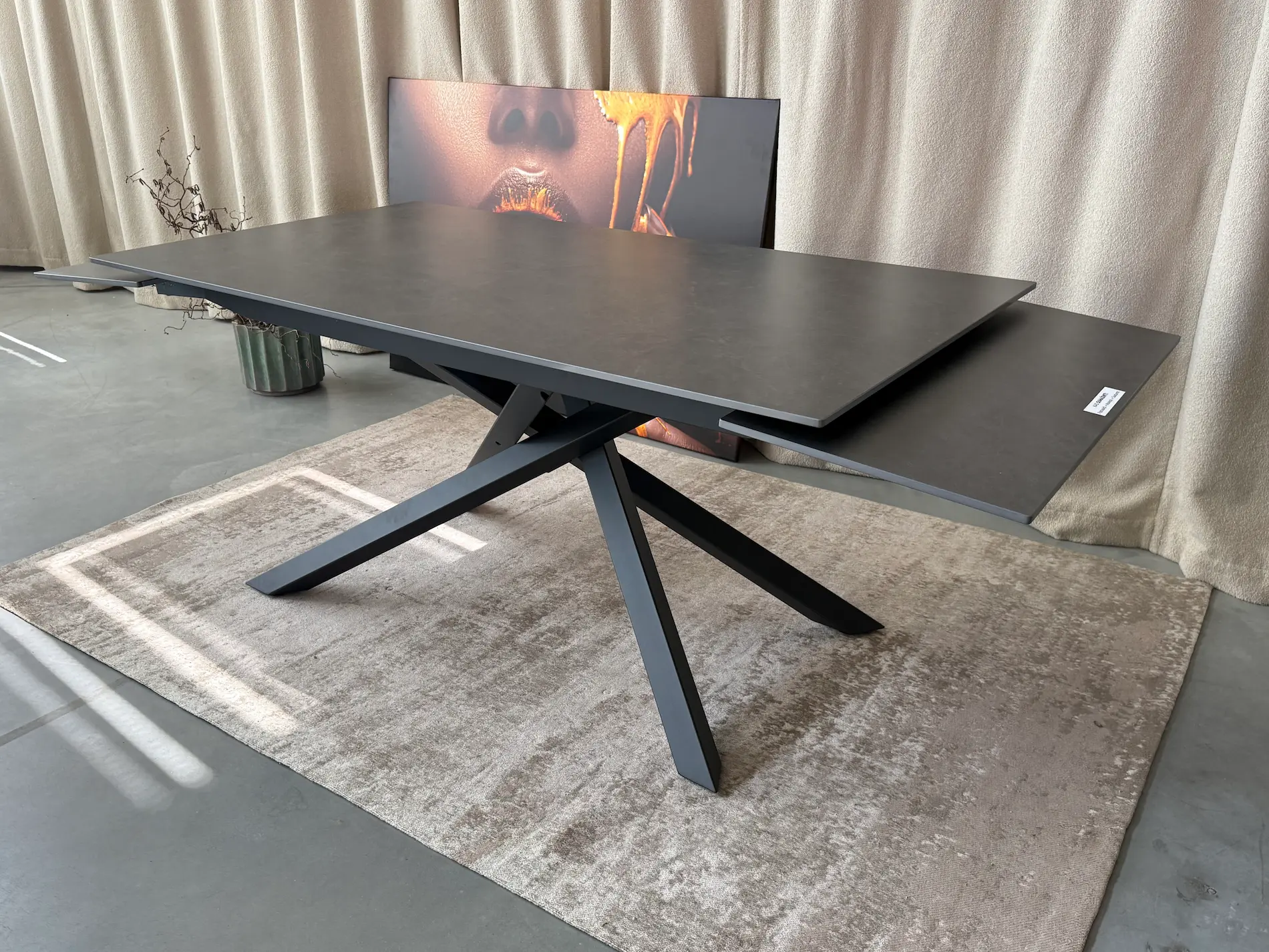 ištraukiamas stalas blanco vick dark grey 160 (240)x90xh75 cm