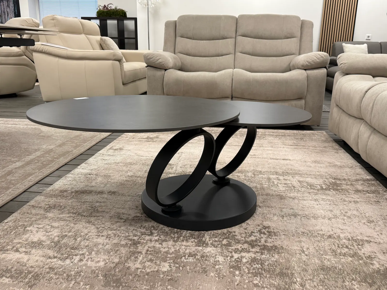 išsukamas kavos staliukas ring dark grey – 80 (133)x80xh43 cm