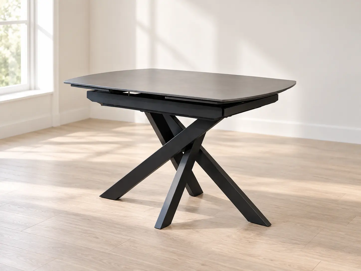 išsukamas valgomojo stalas twister dark grey 120 (180)x90xh75 cm