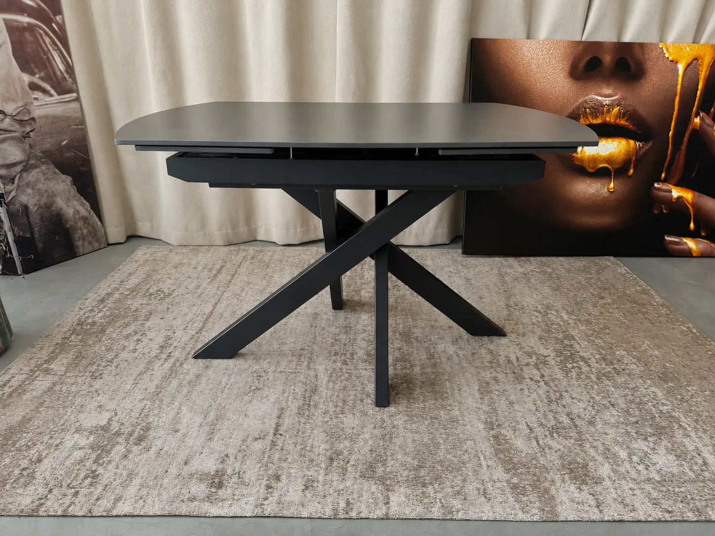 išsukamas valgomojo stalas twister dark grey 120 (180)x90xh75 cm