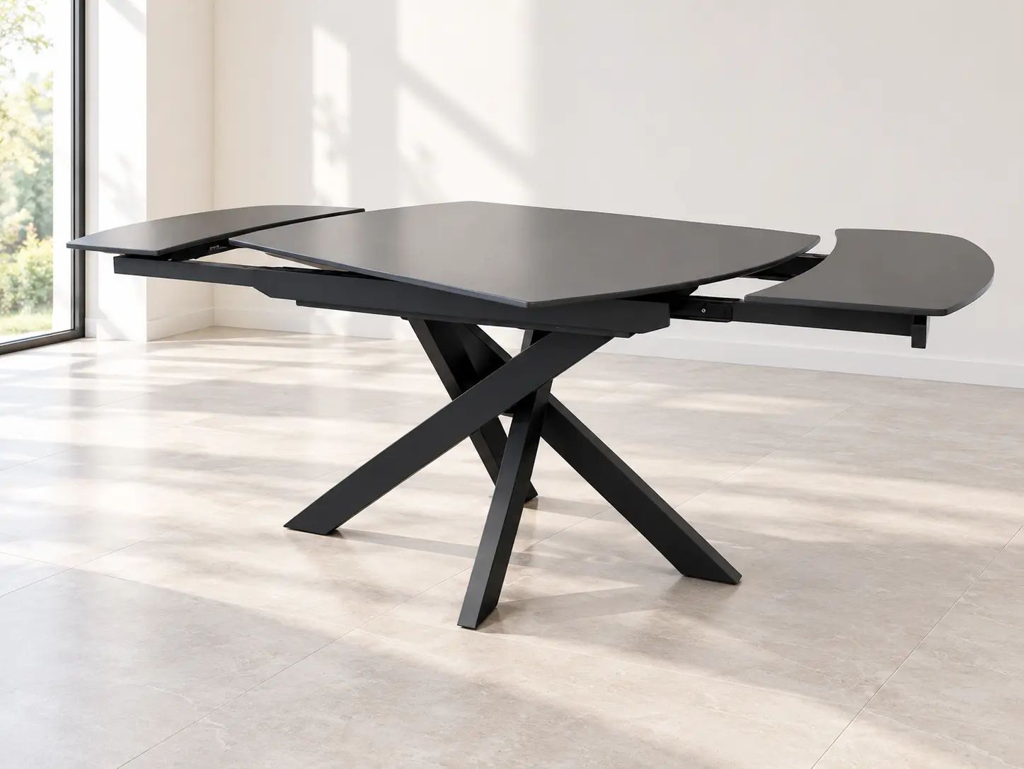 išsukamas valgomojo stalas twister dark grey 120 (180)x90xh75 cm