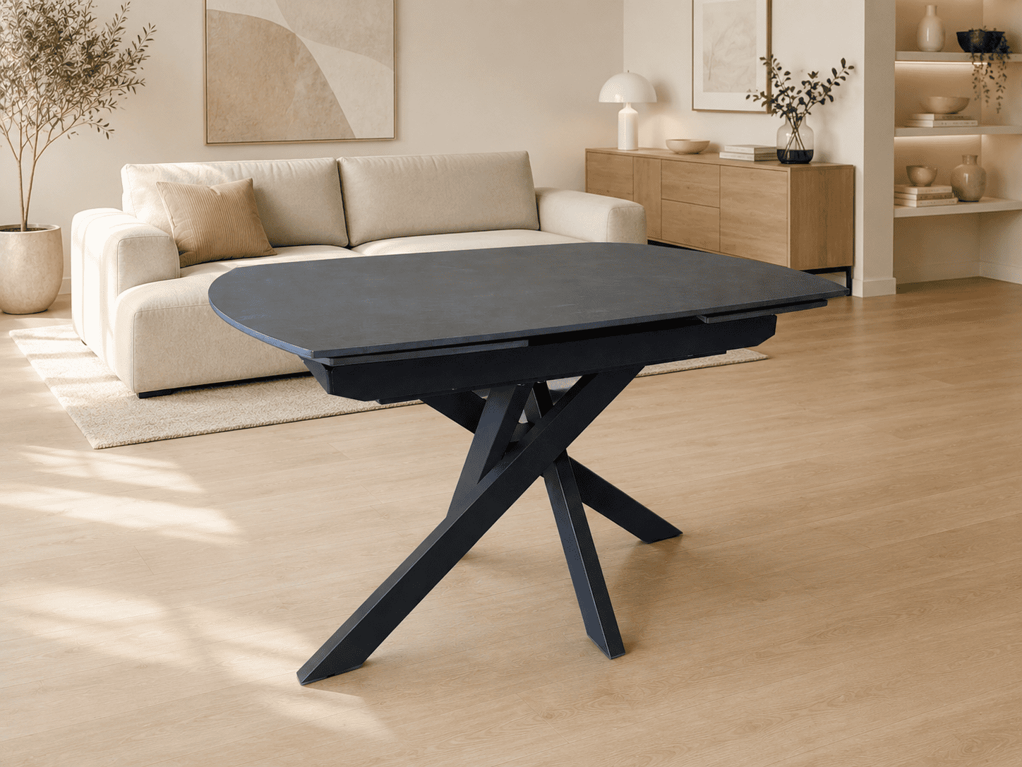 išsukamas valgomojo stalas twister dark grey 120 (180)x90xh75 cm