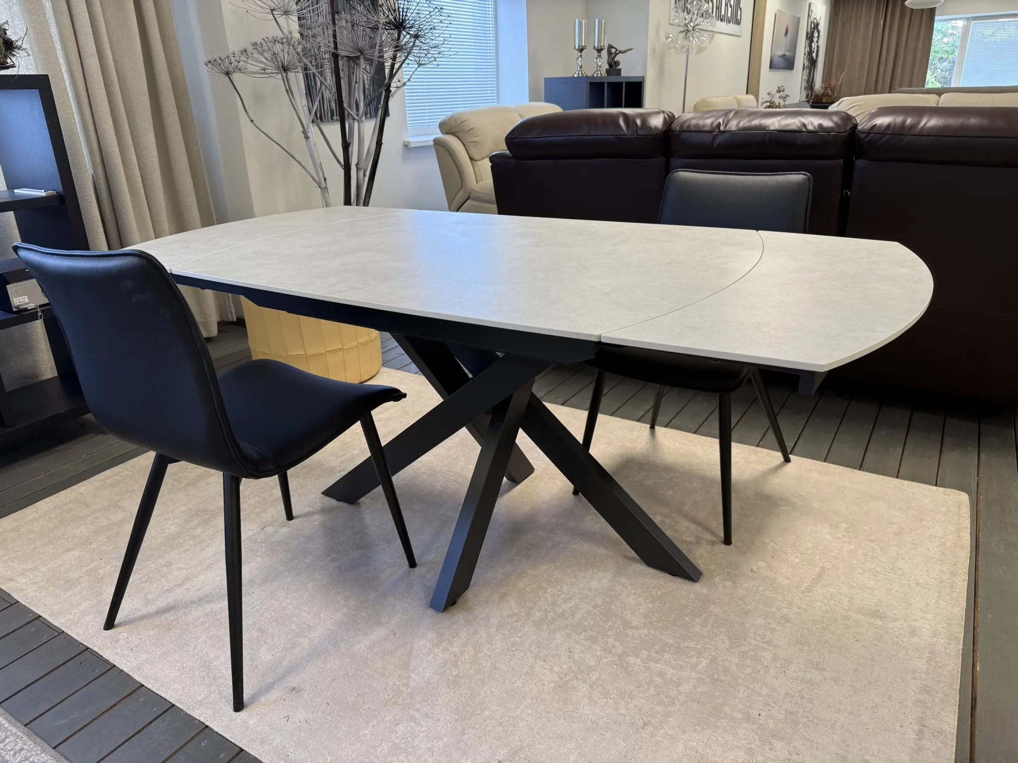 išsukamas valgomojo stalas twister light grey 120 (180)x90xh75 cm