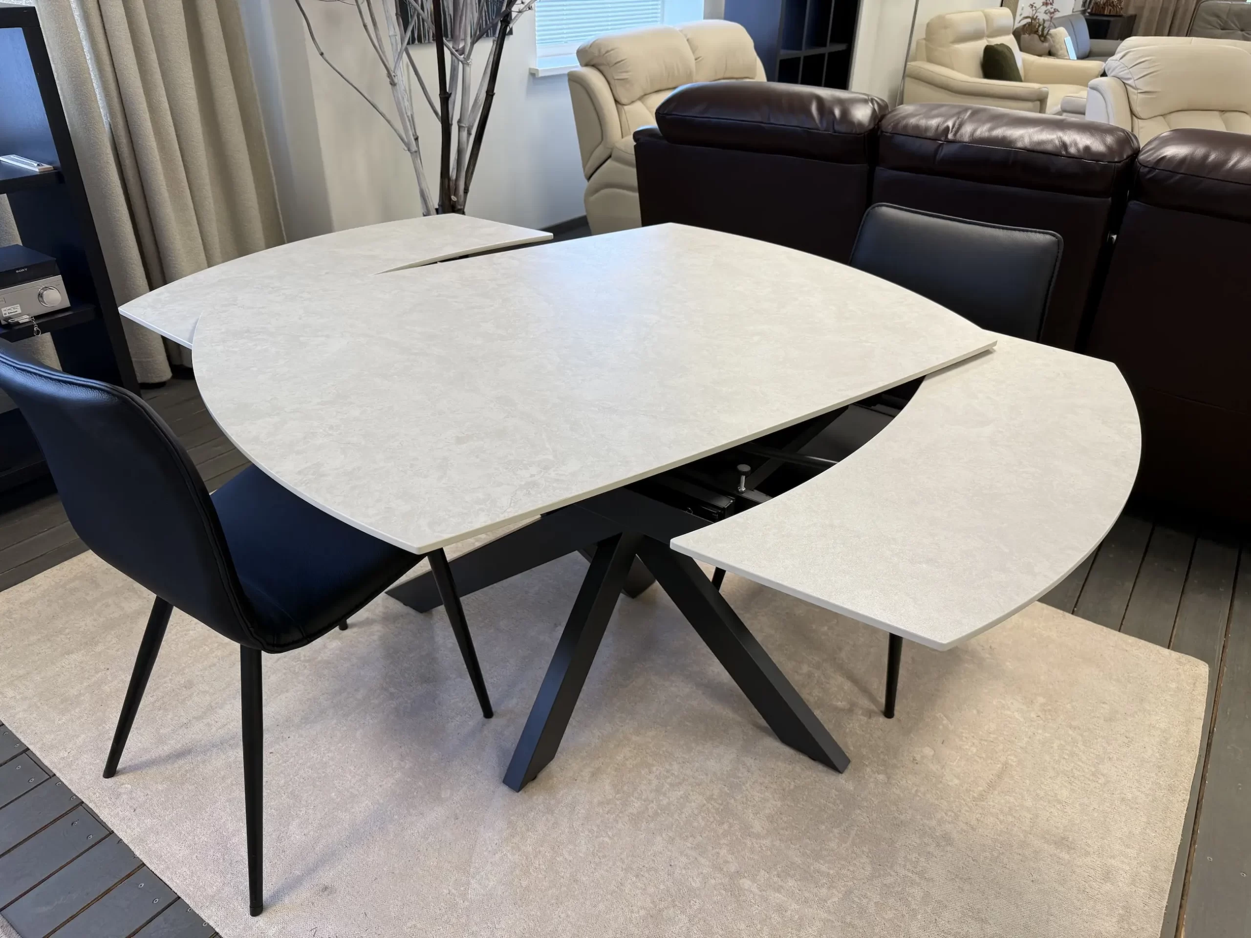 išsukamas valgomojo stalas twister light grey 120 (180)x90xh75 cm