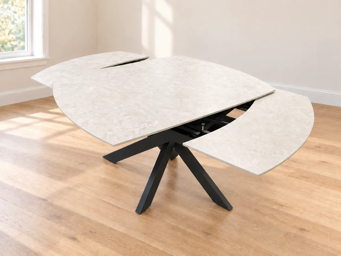 išsukamas valgomojo stalas twister light grey 120 (180)x90xh75 cm