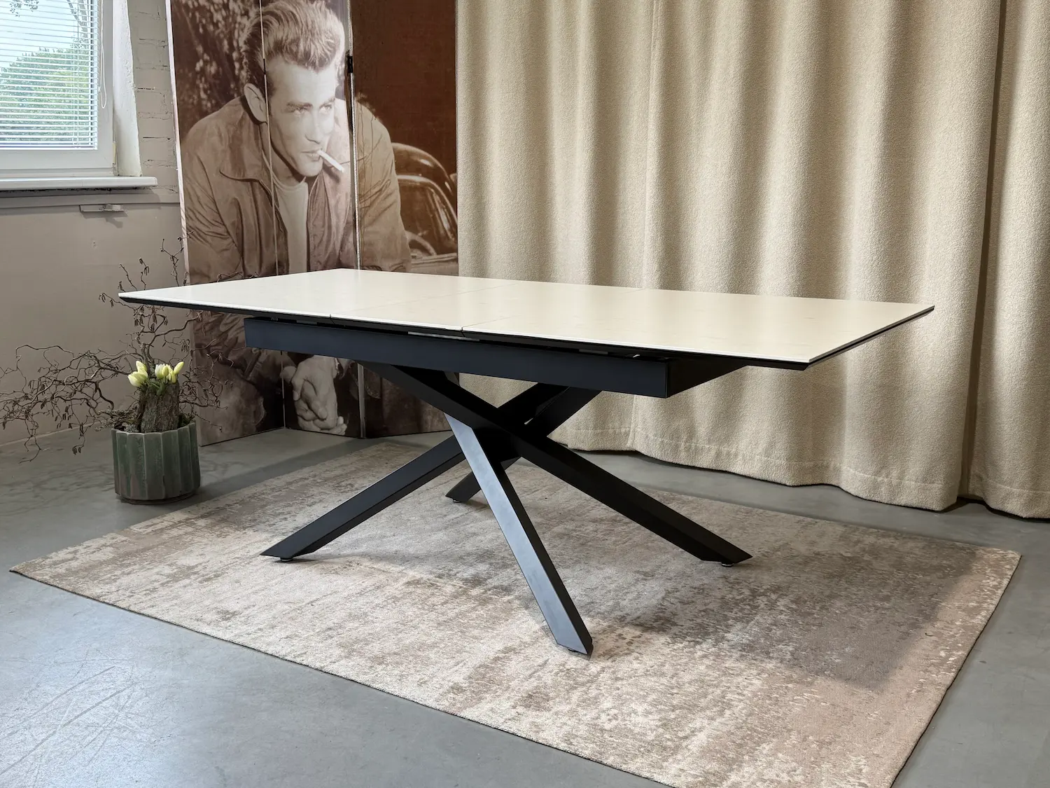 ištraukiamas keramikinis stalas rubin ceramic beige 160 (200)x90xh75 cm