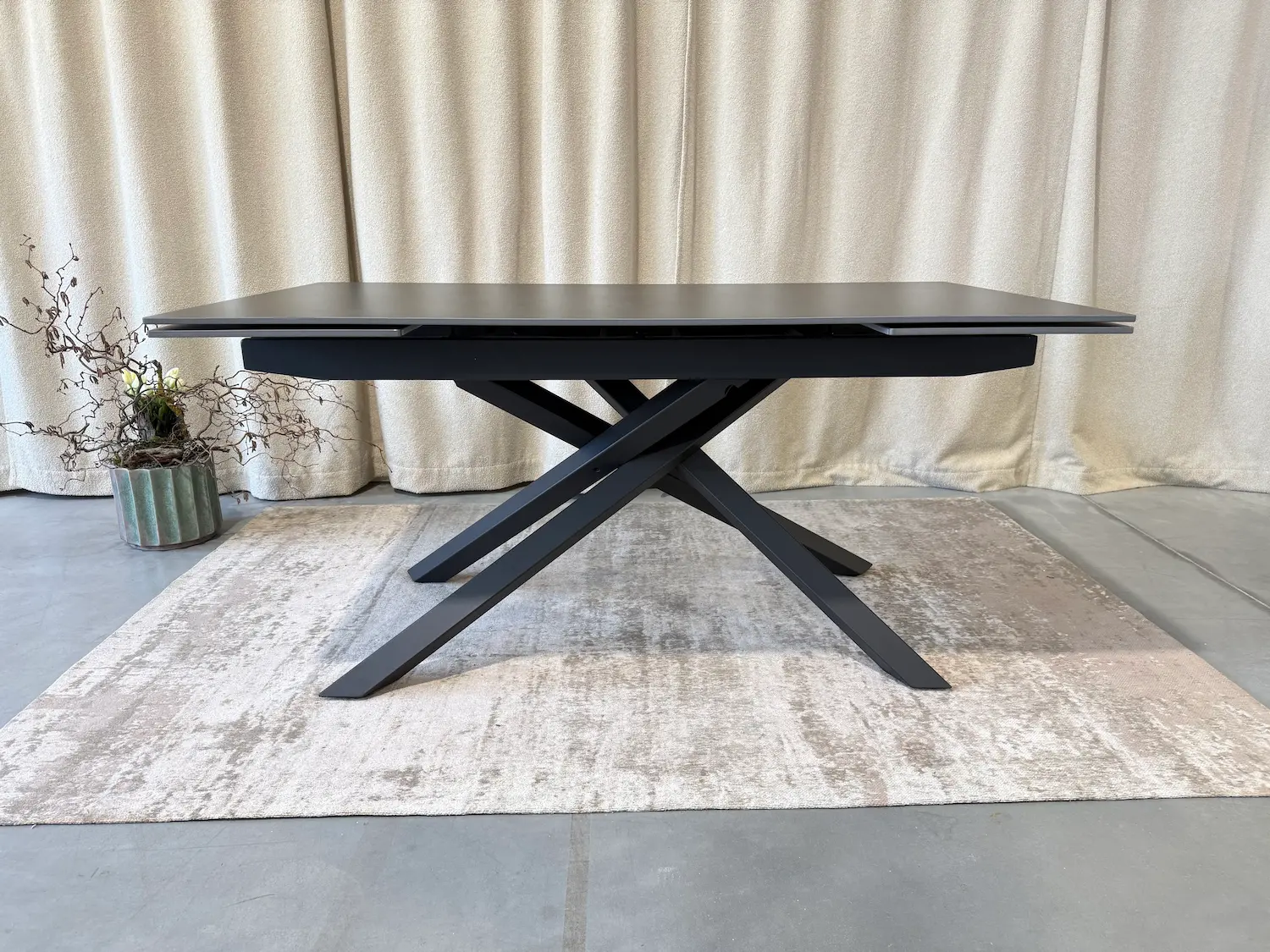 ištraukiamas stalas blanco vick dark grey 160 (240)x90xh75 cm