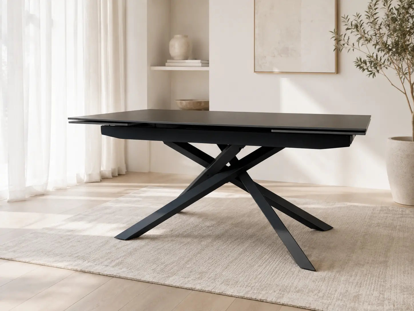 ištraukiamas stalas blanco vick dark grey 160 (240)x90xh75 cm