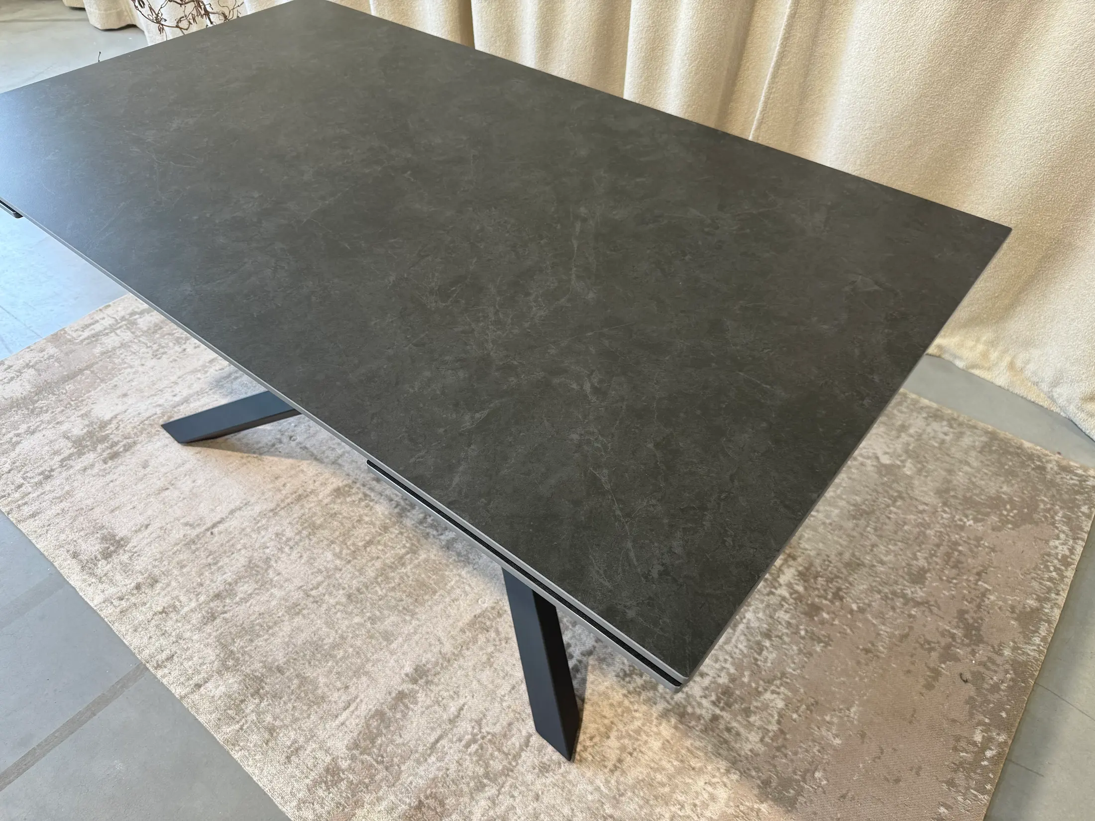 ištraukiamas stalas blanco vick dark grey 160 (240)x90xh75 cm