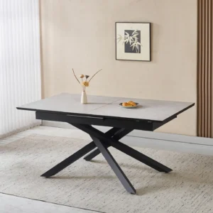ištraukiamas stalas rubin beton melamin 160 (200)x90xh75 cm