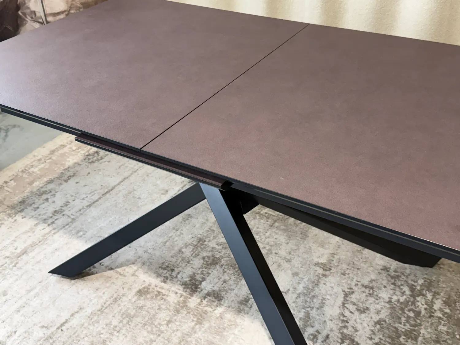 ištraukiamas stalas rubin bronze melamin 160 (200)x90xh75 cm