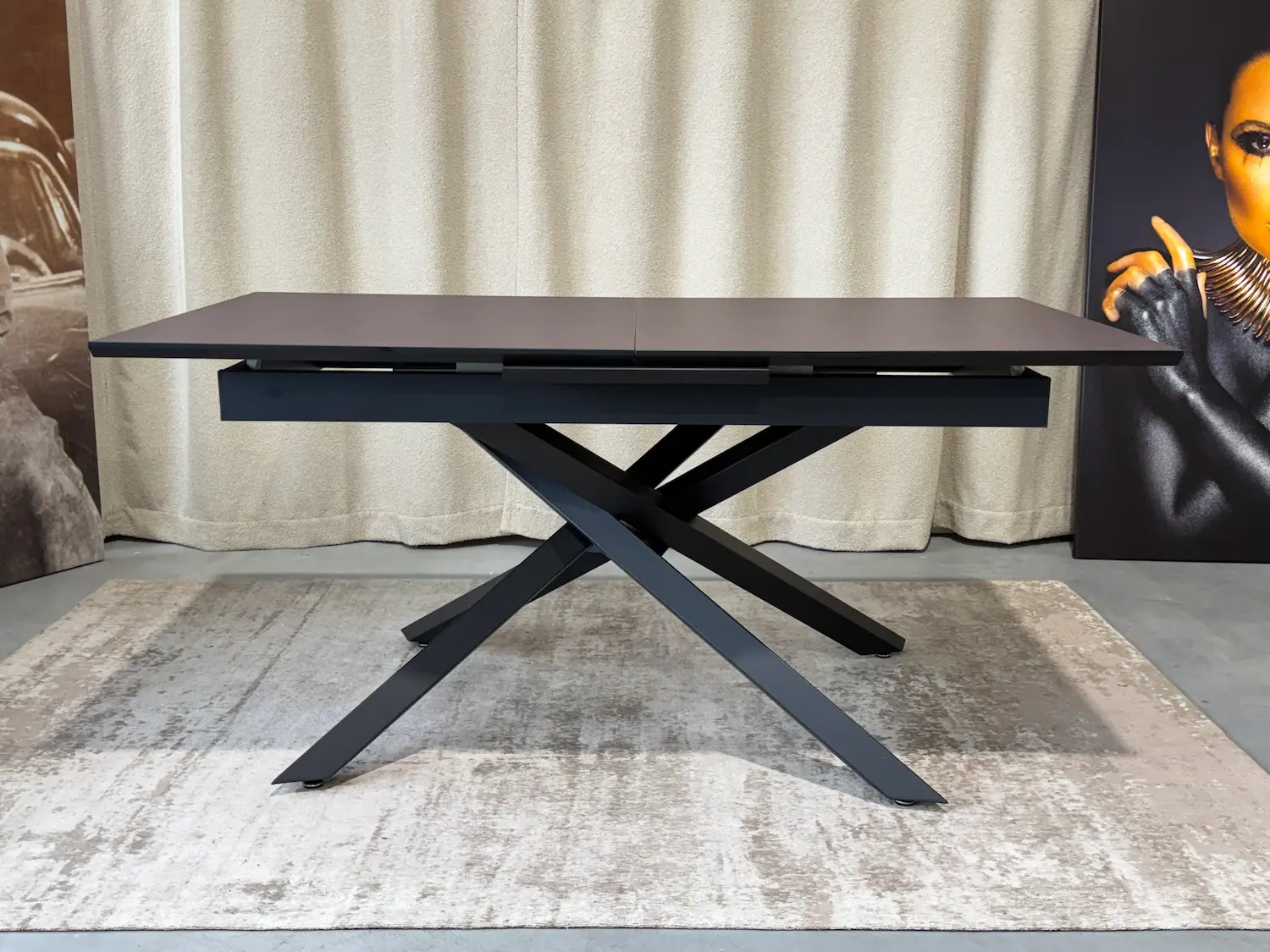 ištraukiamas stalas rubin bronze melamin 160 (200)x90xh75 cm