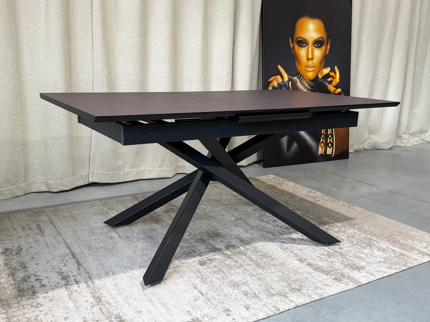 ištraukiamas stalas rubin bronze melamin 160 (200)x90xh75 cm