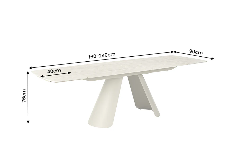 ištraukiamas stalas vogue 160 (200 240)x90xh75 cm