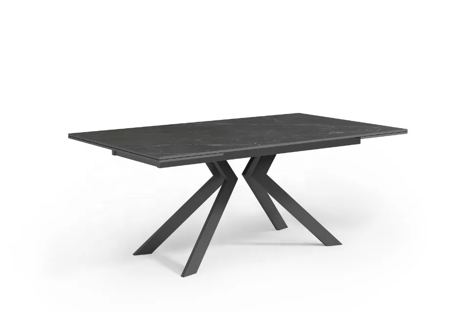 juodas stalas milano black 160 (200 240)x90xh76 cm (kopija)