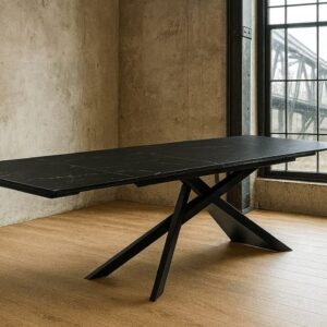 juodas stalas dorian black 160 (200 240)x90xh76 cm