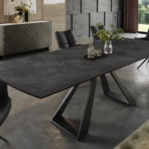 keramikinis valgomojo stalas concorda grey 180 (230)x90xh77 cm