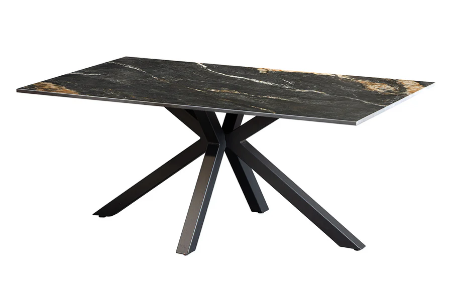 keraminis kavos staliukas galaxie black/gold – 100x60xh45 cm