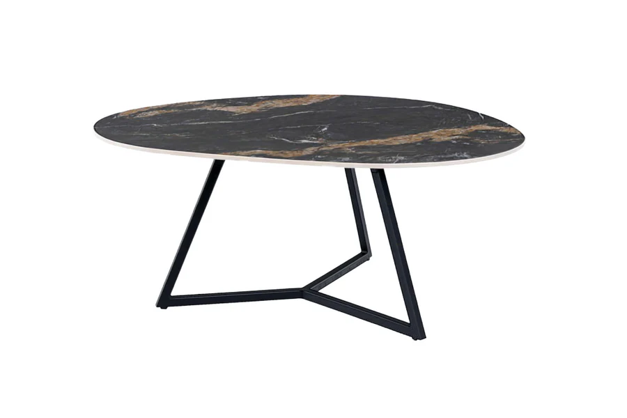 keraminis kavos staliukas marvelous black/gold – 70x55xh45 cm