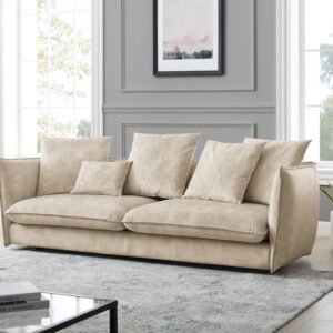 moderni vokiška sofa cica – 225x80xh85 cm – smelio spalvos gobelenas