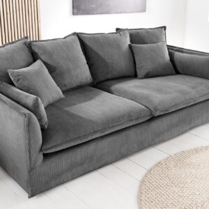 moderni vokiška sofa heaven – 200x105xh88 cm – pilkos spalvos velvet gobelenas