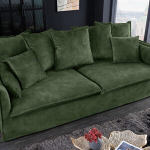 moderni vokiška sofa heaven – 200x105xh88 cm – samanų spalvos gobelenas