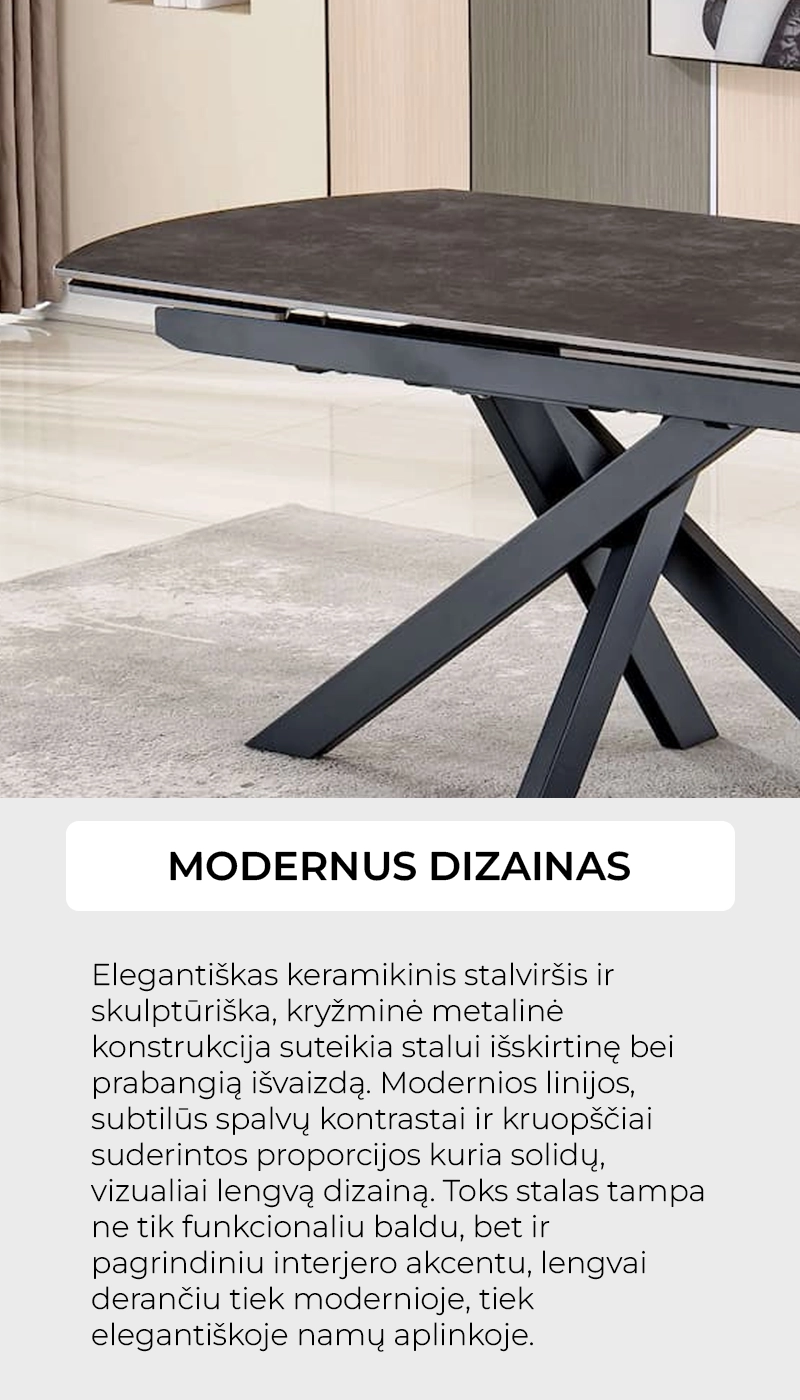 išsukamas valgomojo stalas twister light grey 120 (180)x90xh75 cm