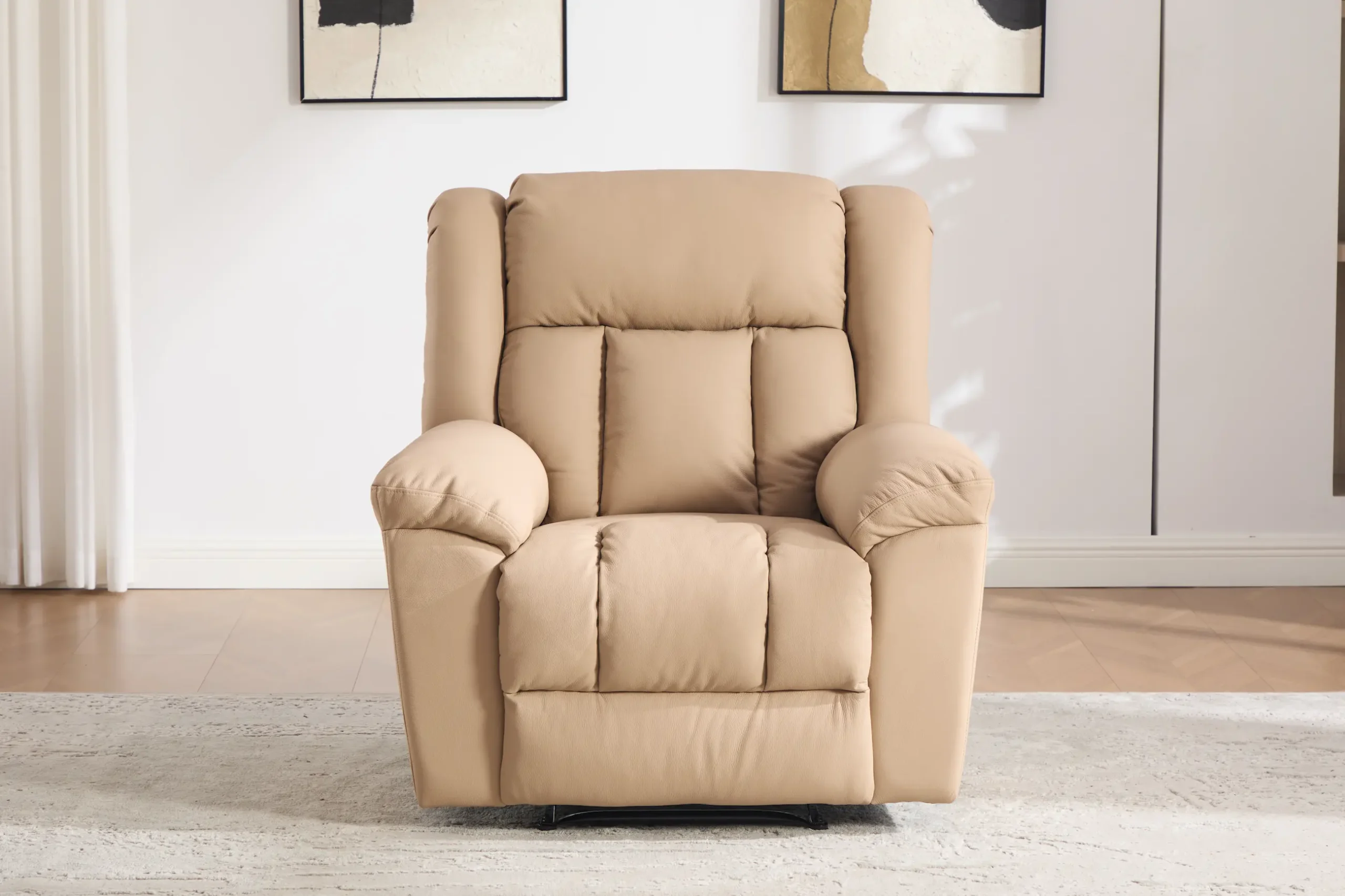 odinis fotelis su reglaineriu boss beige – 98x96xh107 cm