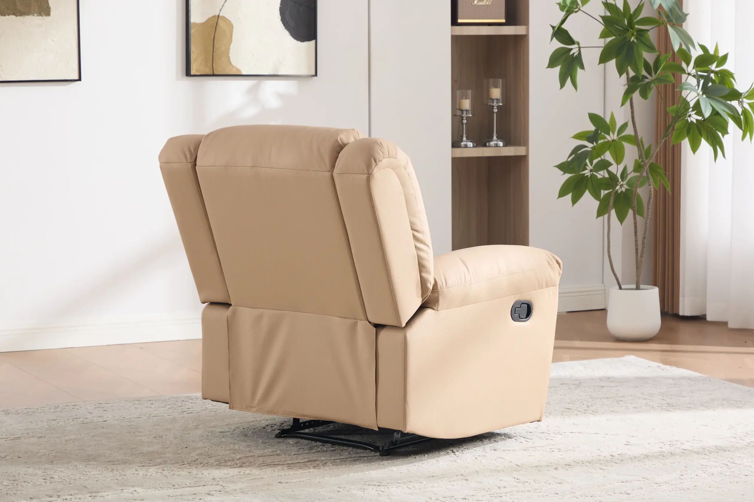 odinis fotelis su reglaineriu boss beige – 98x96xh107 cm