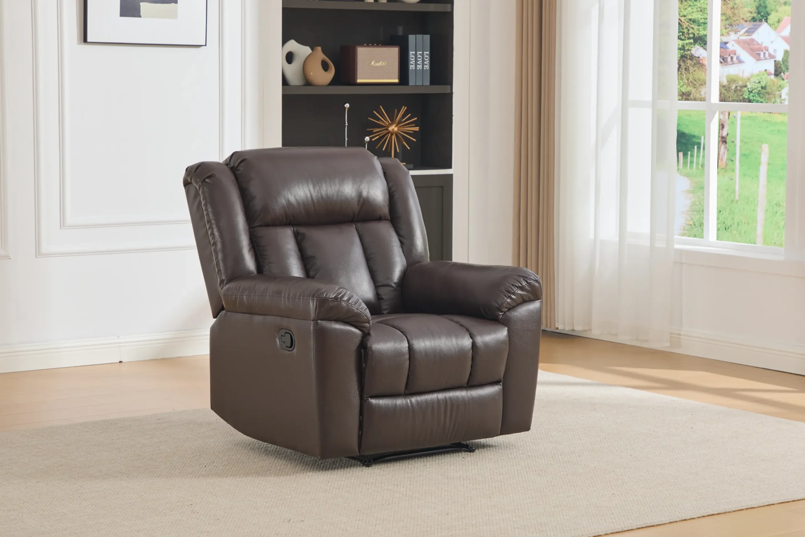 odinis fotelis su reglaineriu boss brown – 98x96xh107 cm