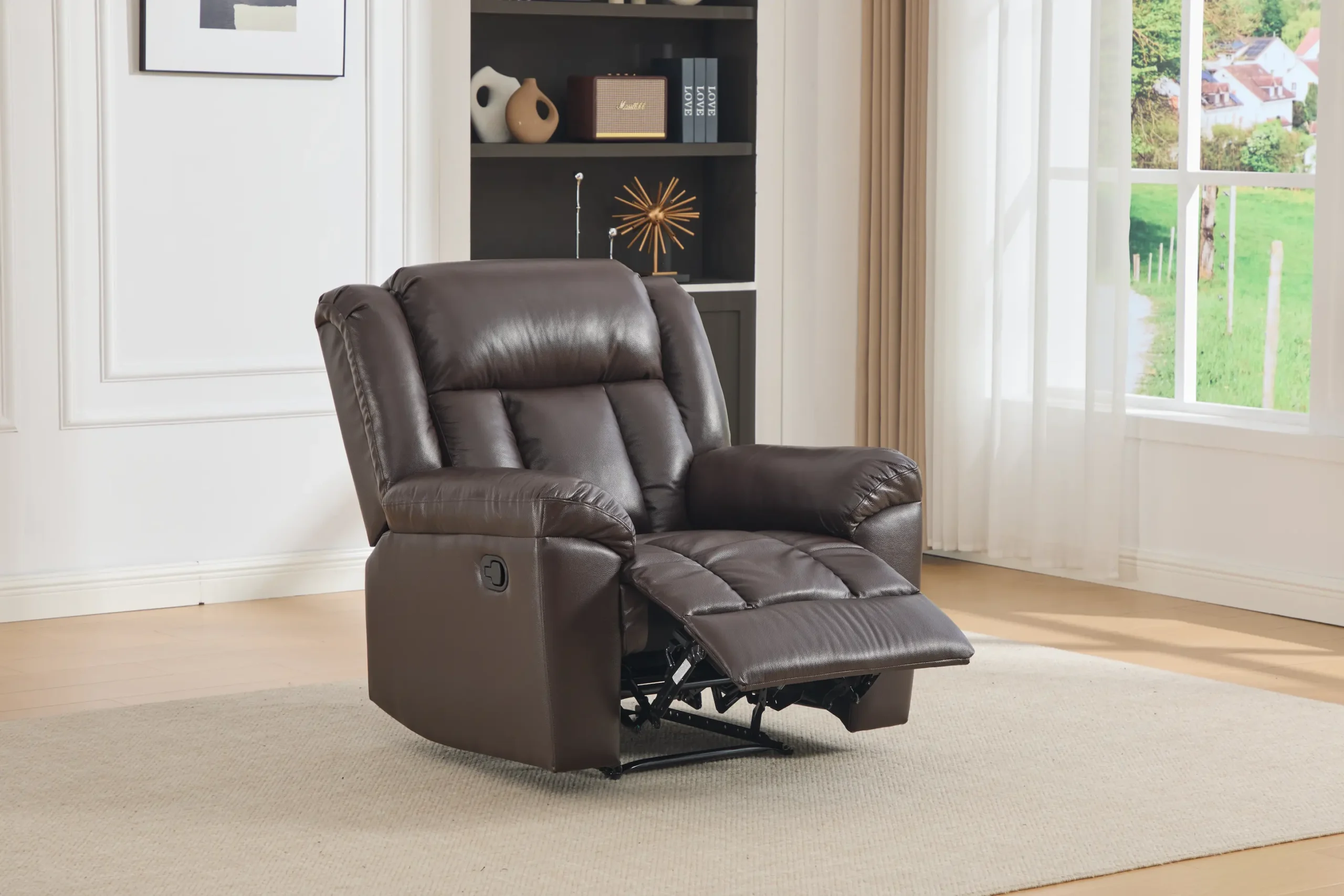odinis fotelis su reglaineriu boss brown – 98x96xh107 cm