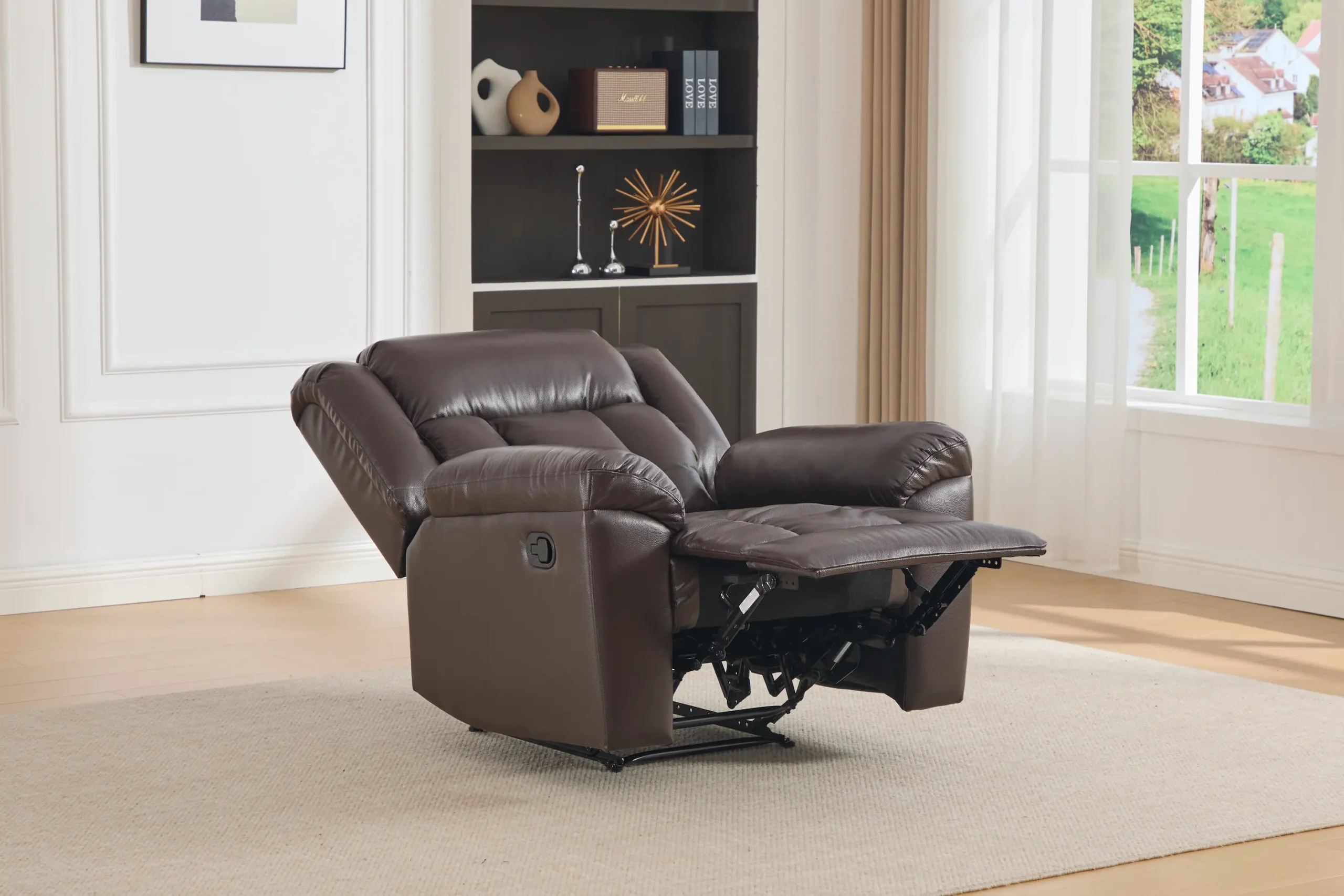 odinis fotelis su reglaineriu boss brown – 98x96xh107 cm