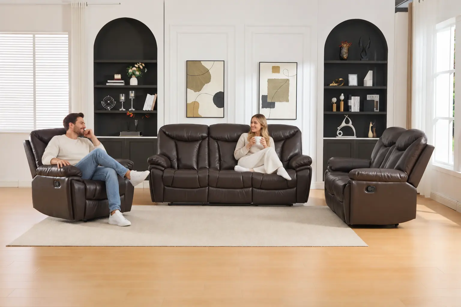 odinis fotelis su reglaineriu verona brown – 103x96xh107 cm