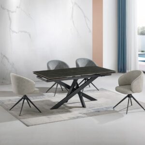 prailginamas valgomojo stalas artistico dark grey 160 (240)x90xh75 cm