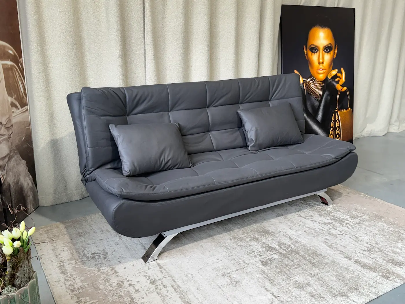 sofa lova ricky – 190x70xh80 cm – dark grey spalva