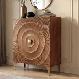 svetainės komoda golden sunset brown 100x38x120 cm
