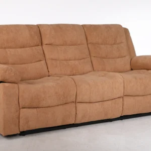 trivietė sofa reglaineris ramzi su relakso funkcija – light brown – 208x97xh102 cm