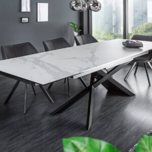 Valgomojo stalas DORIAN-WHITE 180 (220-260)x90xH77 cm